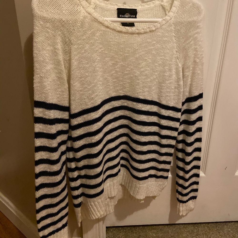 Blue and white stripe sweater